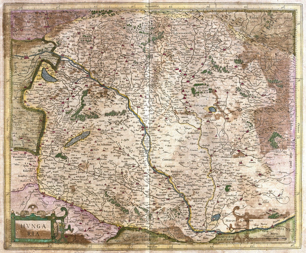 Unkari (kaiverrus tekijältä Gerardus Mercator