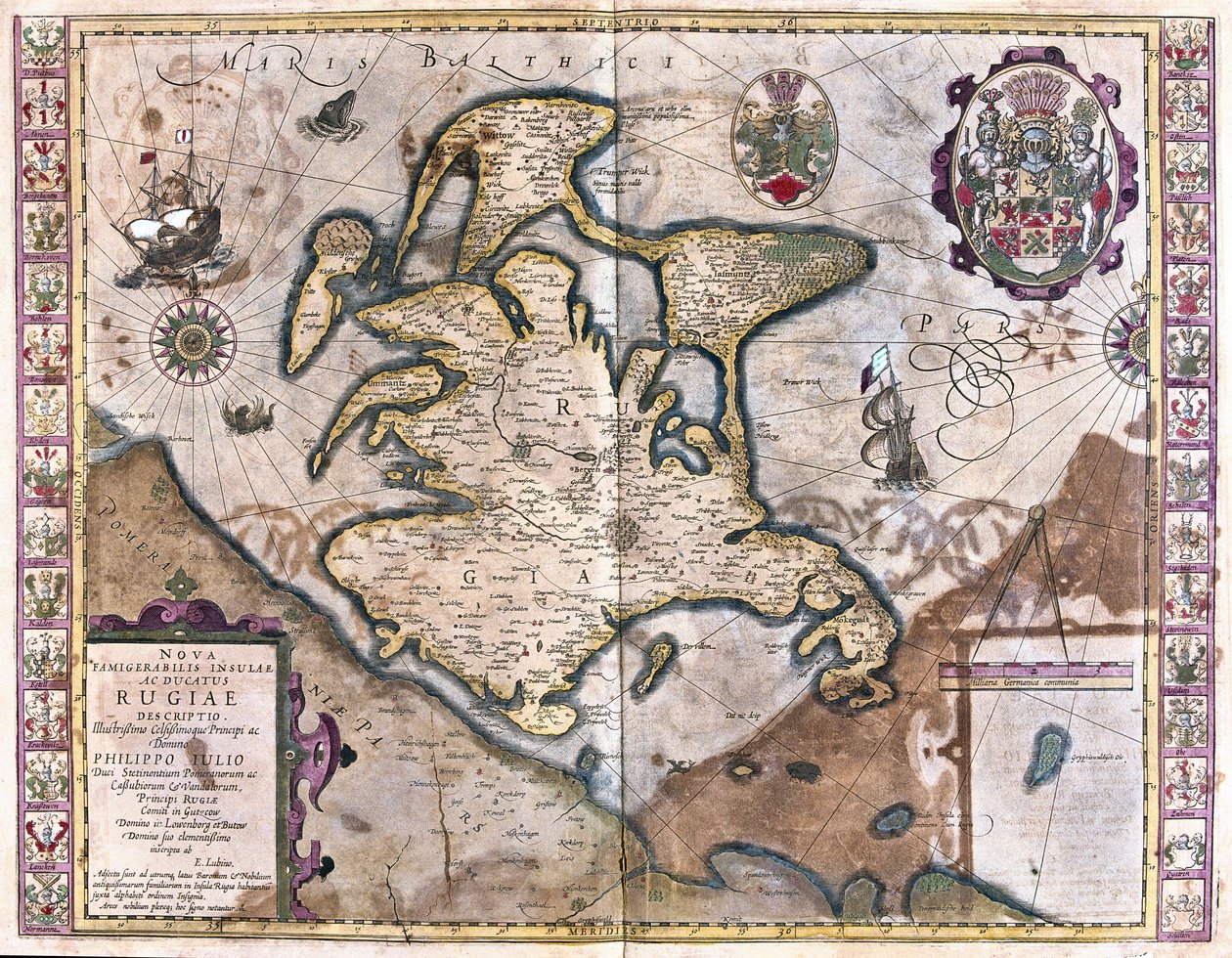 Isle of Rugen, Saksa (kaiverrus tekijältä Gerardus Mercator