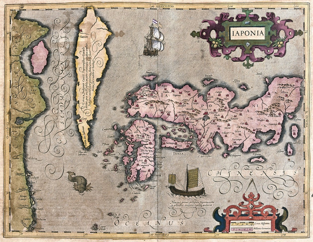 Japani (kaiverrus tekijältä Gerardus Mercator