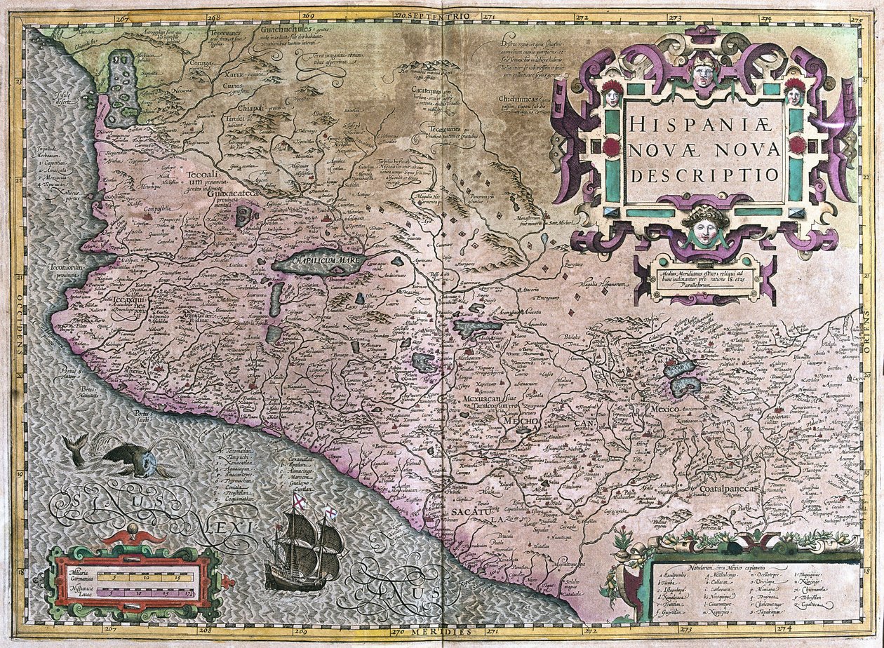 Meksiko (kaiverrus tekijältä Gerardus Mercator