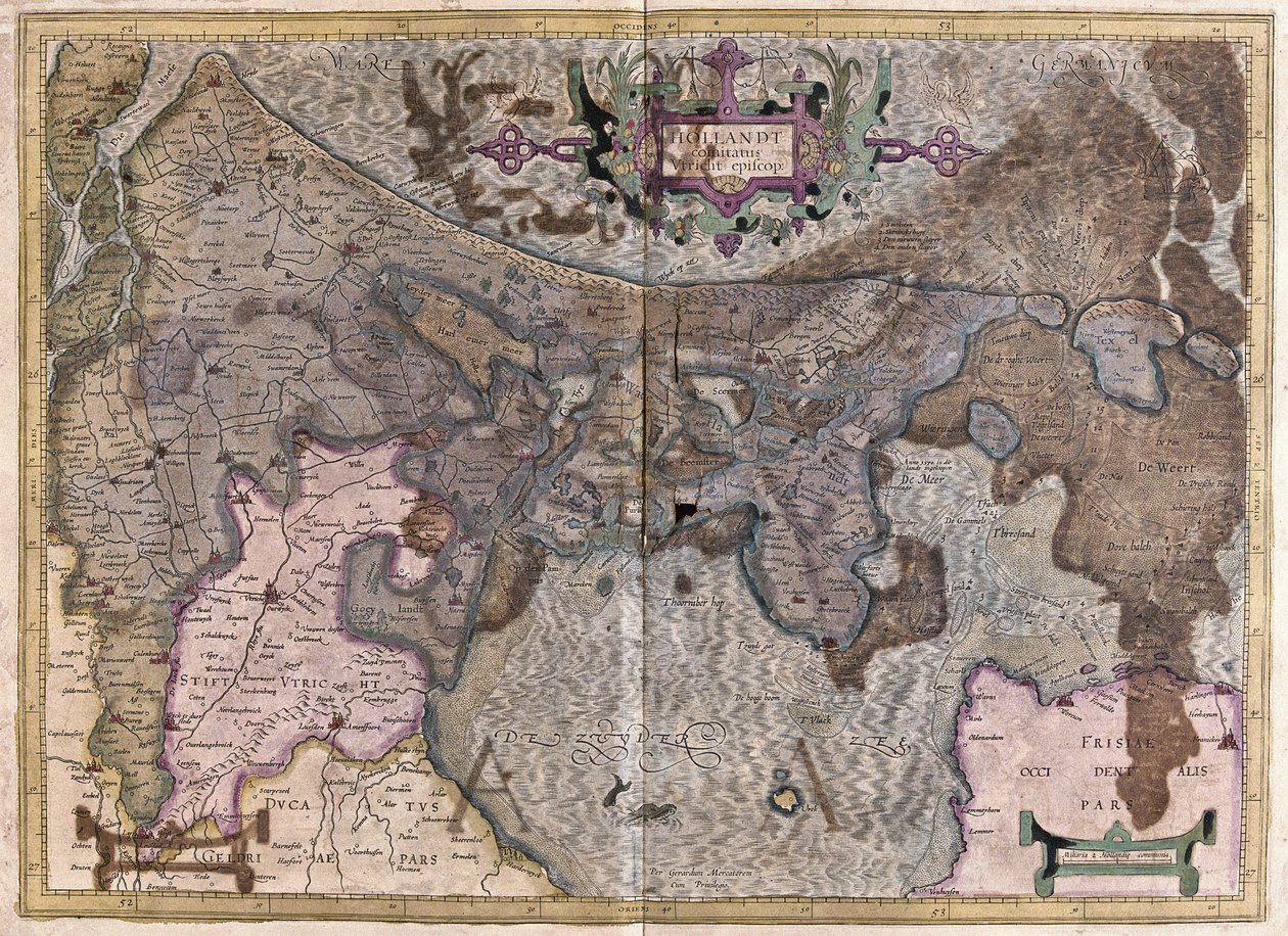 Alankomaat (kaiverrus tekijältä Gerardus Mercator