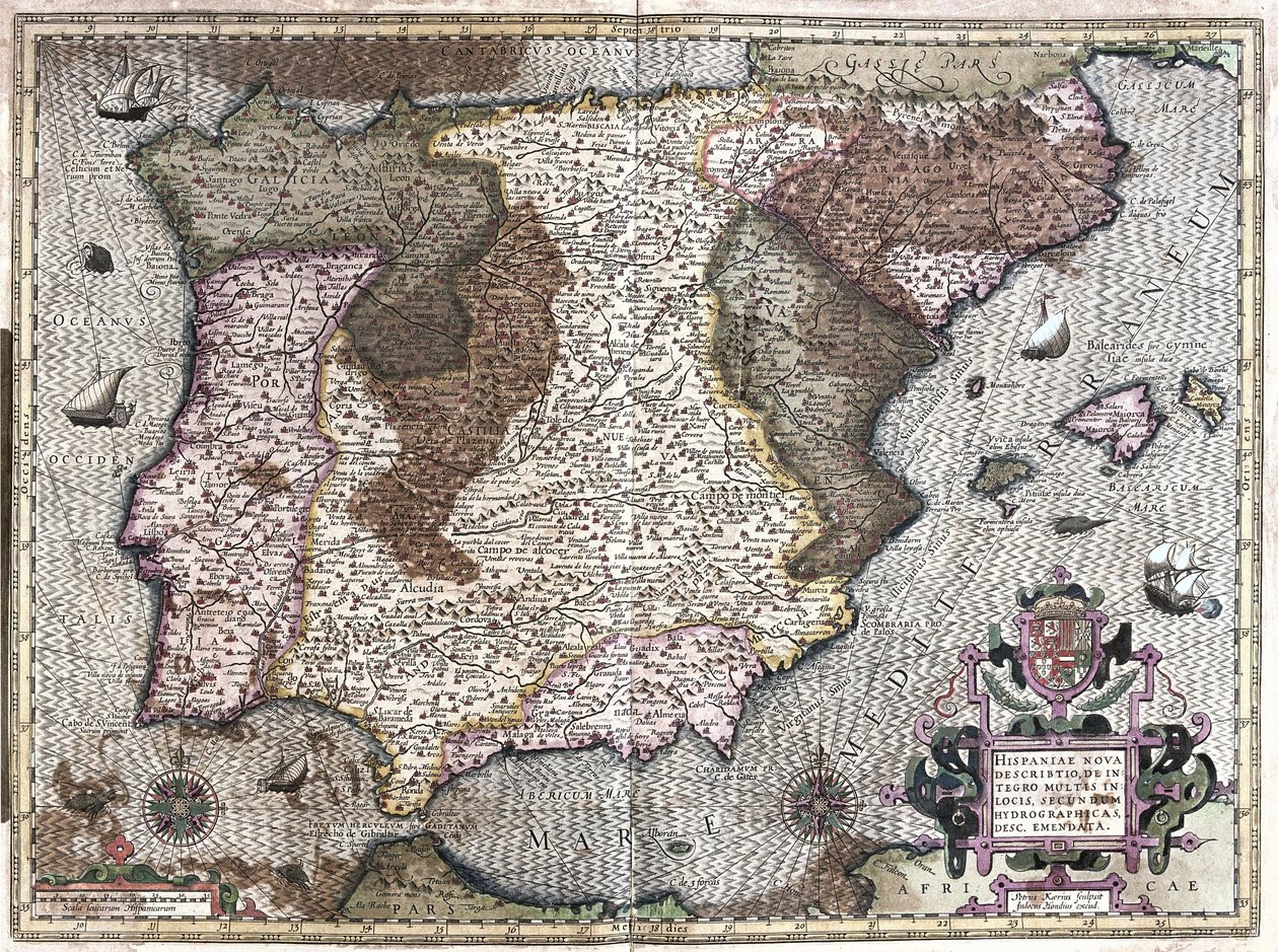 Espanja (kaiverrus tekijältä Gerardus Mercator