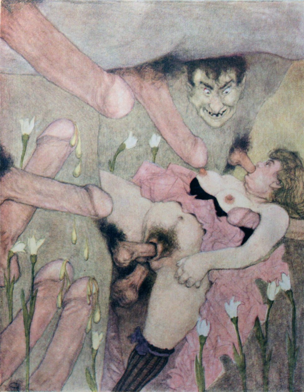 Serie von Aquarellen, kuoli 1925, otsikosta The Delights of Eros in Erotopolis Paris erschienen tekijältä Gerda Marie Frederike Wegener