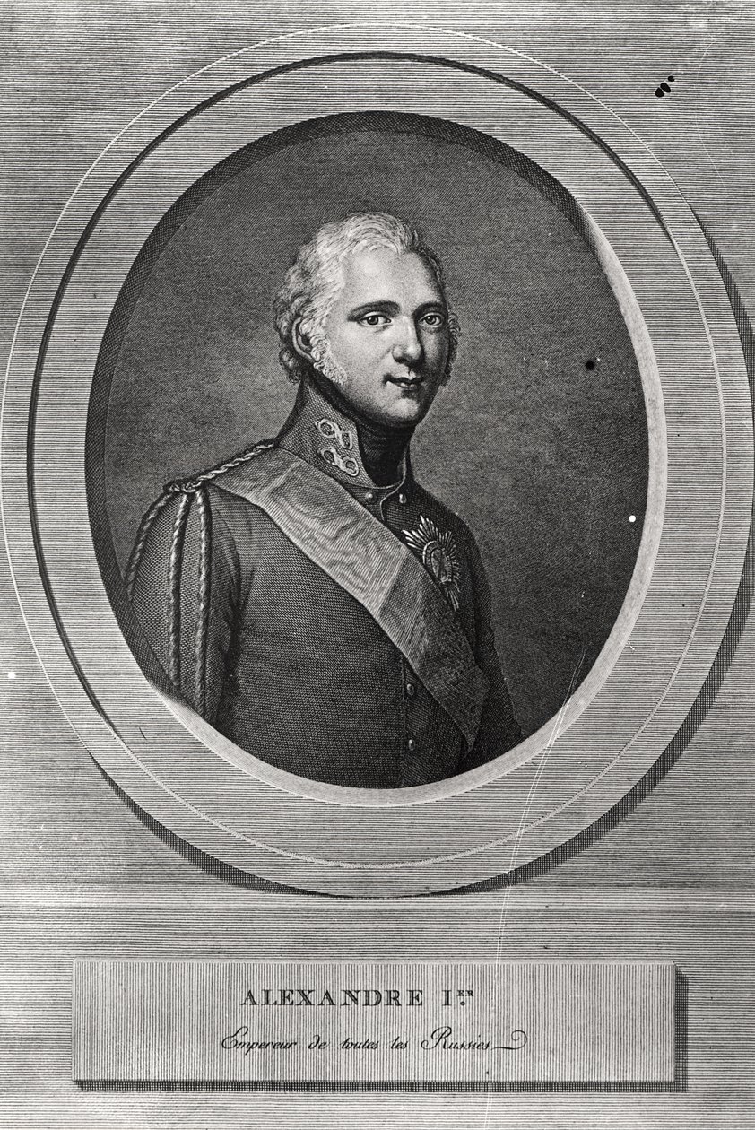 Pierre Alexandre Tardieun (1756-1844) kaivertama Aleksanteri I:n (1777-1825) muotokuva tekijältä Gerhard Kuchelchen