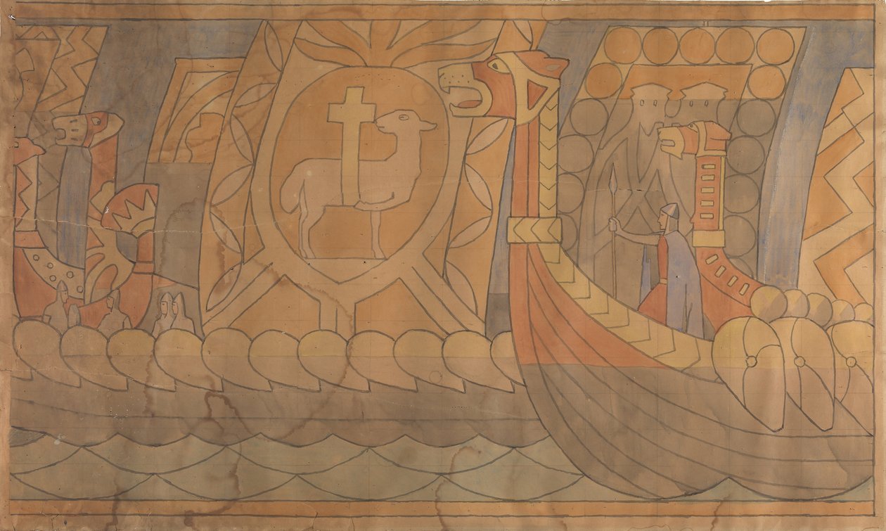 Folklore Piirustus, 1895-1898. tekijältä Gerhard Munthe