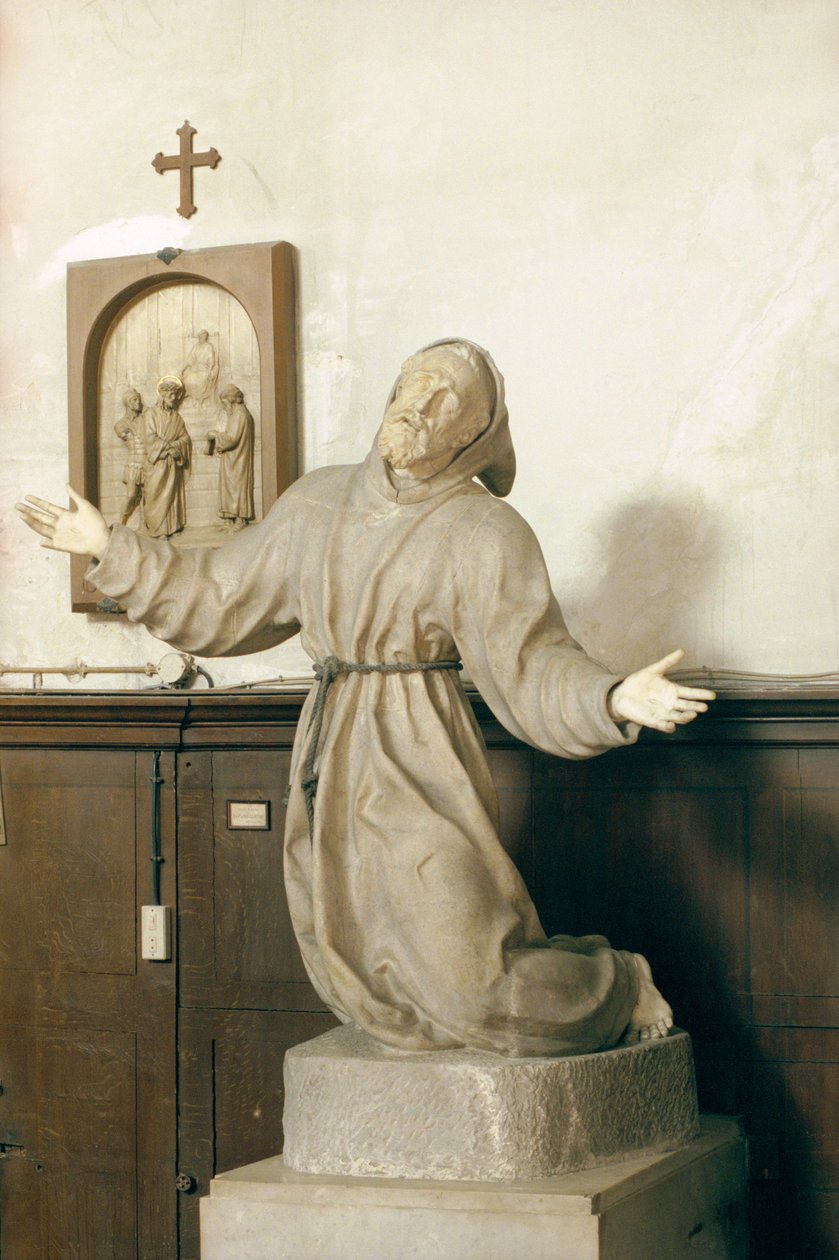 Pyhä Franciscus vastaanottamassa stigmat, n. 1580 (marmori) (katso myös 248124, 248126 ja 248127) tekijältä Germain Pilon