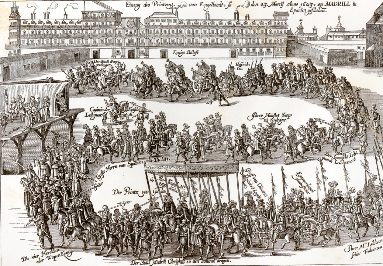 Prinssi Charles I:n saapuminen Madridiin, 1623 tekijältä German School