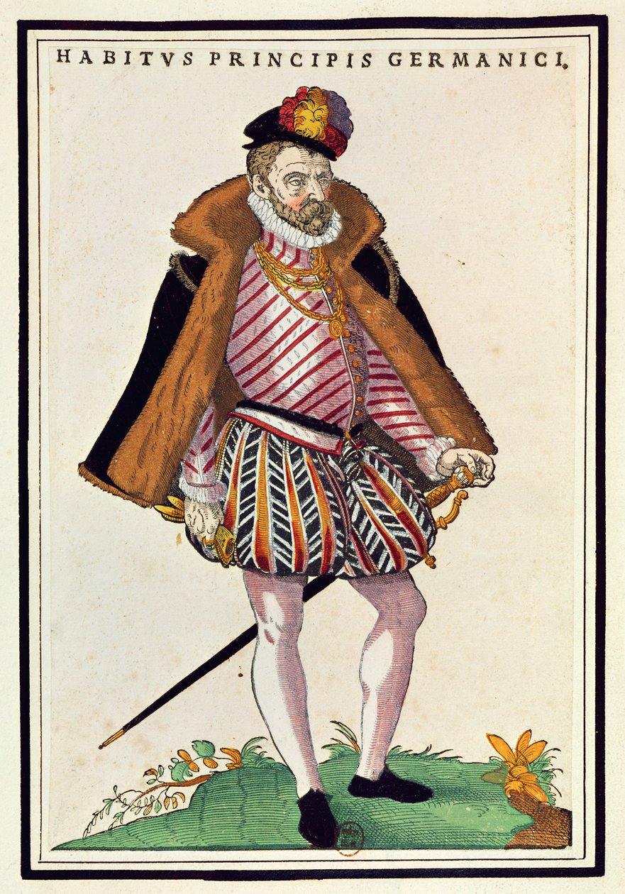 Saksalainen aatelismies, 1572 (värikaiverrus) tekijältä German School