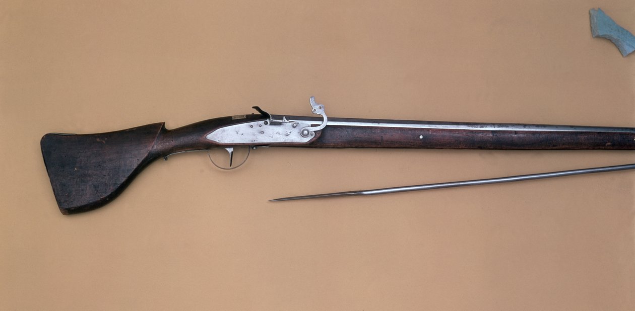 Matchlock-musketti, jossa on haarukkatuki tekijältä German School