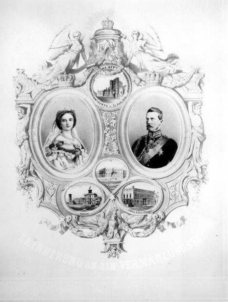 Muisto Victorian, kuninkaallisen prinsessan (1840-1901) ja Preussin kruununprinssi Frederick Williamin (1831-88) häistä 25. tammikuuta 1858 tekijältä German School
