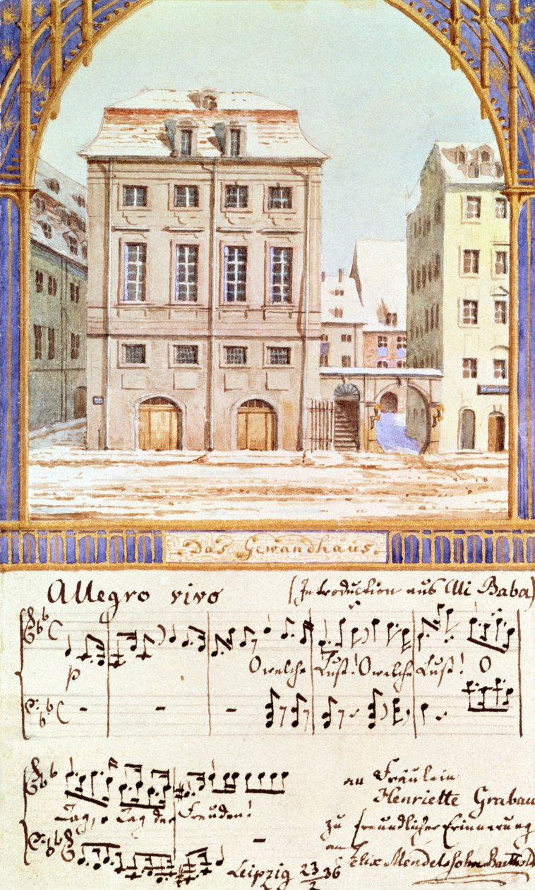 Leipzigin Gewandhaus Felix Mendelssohnin (1809-47) musiikilla tekijältä German School