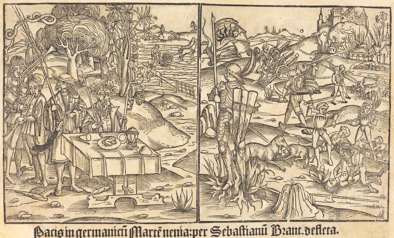 Allegoria sodasta ja rauhasta tekijältä German 15th Century