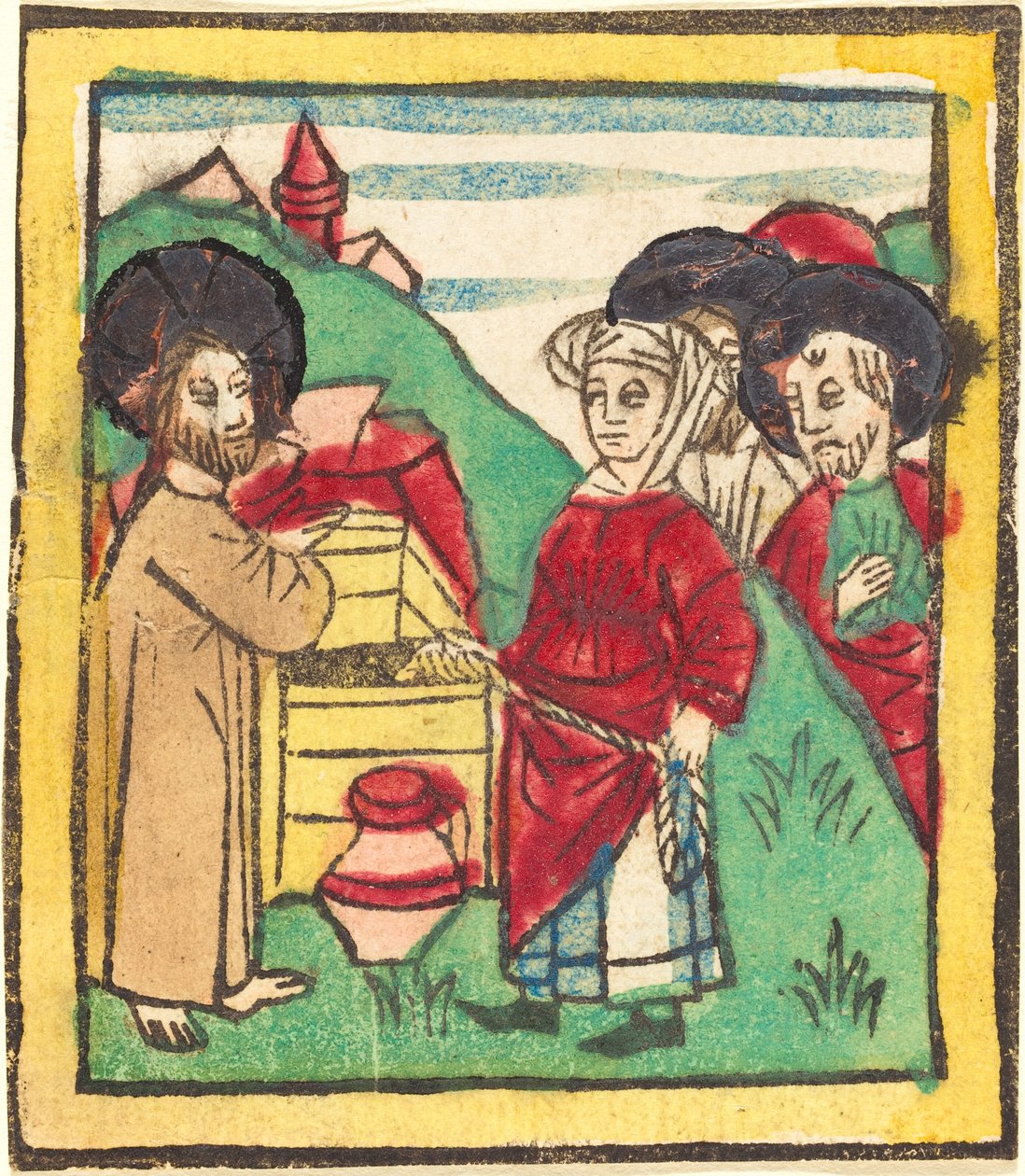 Kristus ja Samarian nainen tekijältä German 15th Century
