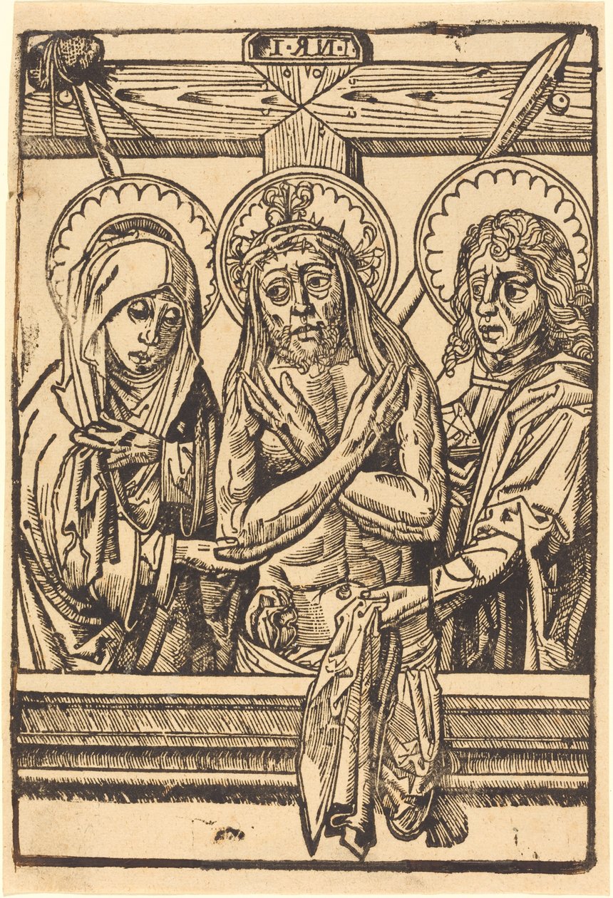 Kristus Marian ja Johanneksen välillä tekijältä German 15th Century