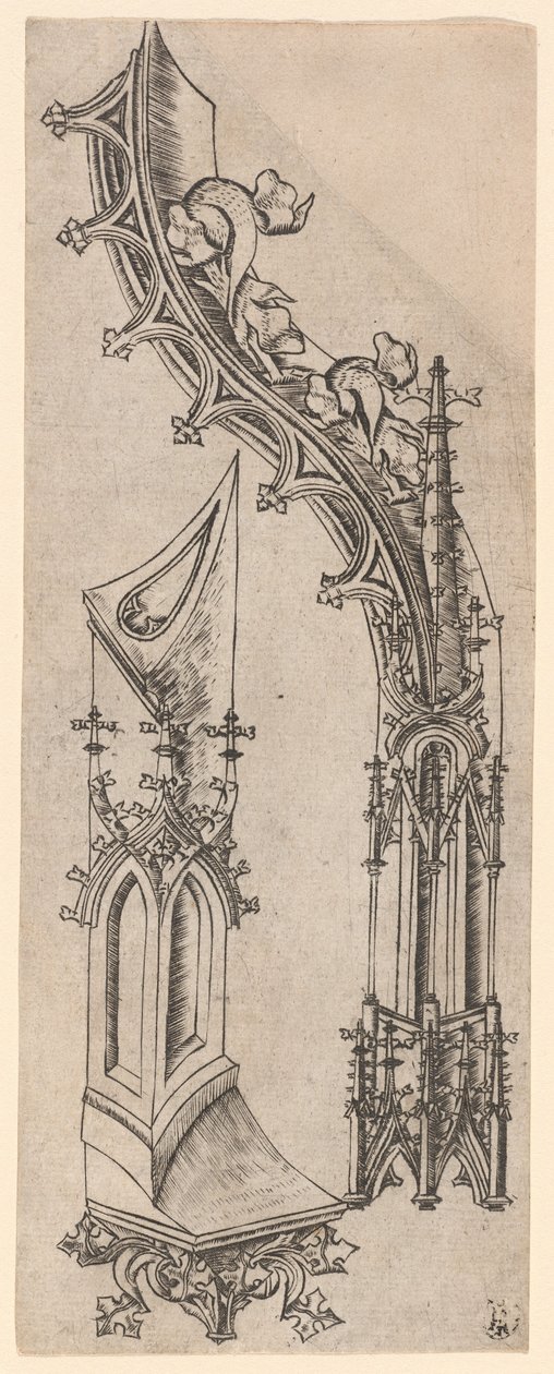 Goottilainen kirjain "d" tekijältä German 15th Century