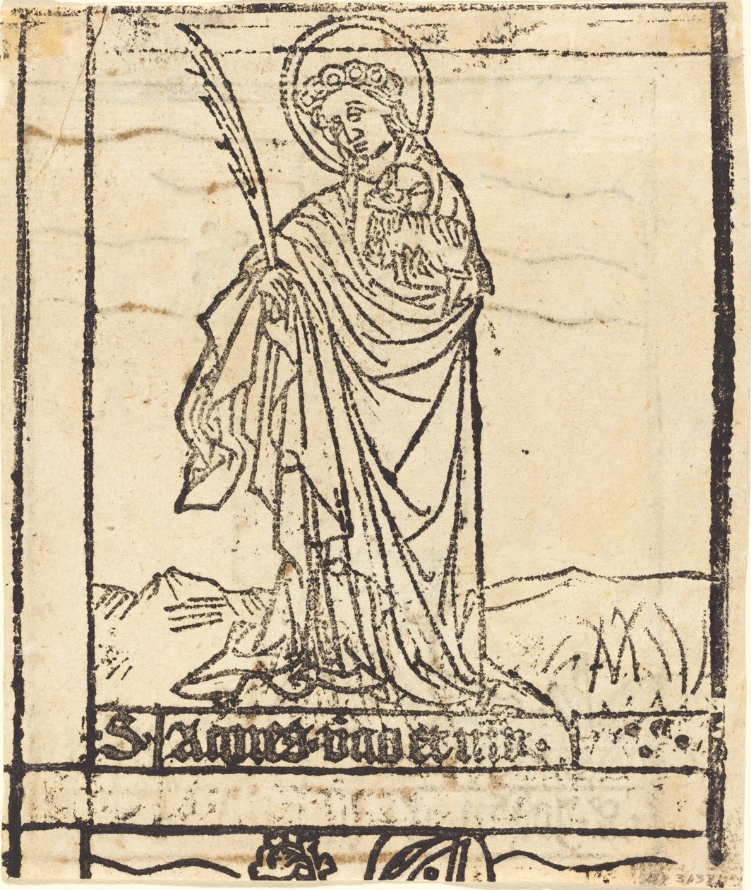 Pyhä Agnes [käänteinen] tekijältä German 15th Century