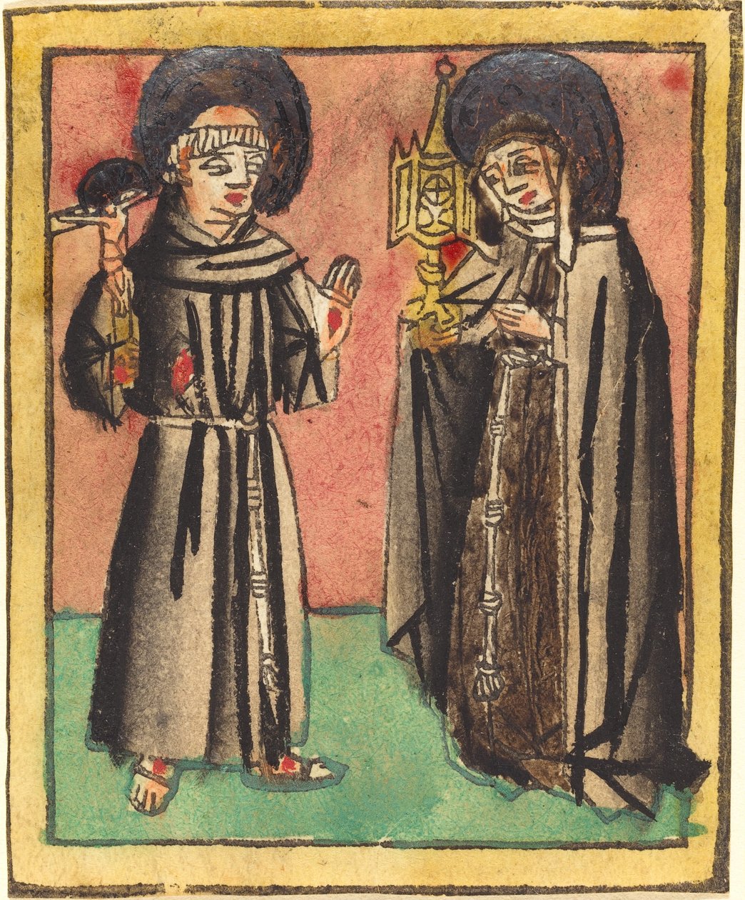 Pyhä Franciscus ja Pyhä Clara tekijältä German 15th Century