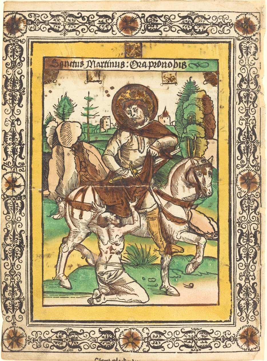 Pyhä Martinus ja kerjäläinen tekijältä German 15th Century
