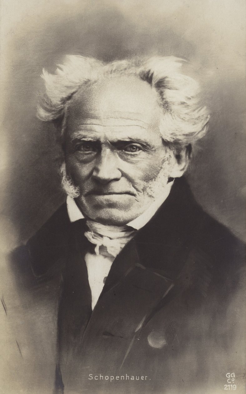 Arthur Schopenhauer (1788-1860), saksalainen filosofi (s/w-kuva). tekijältä German Photographer