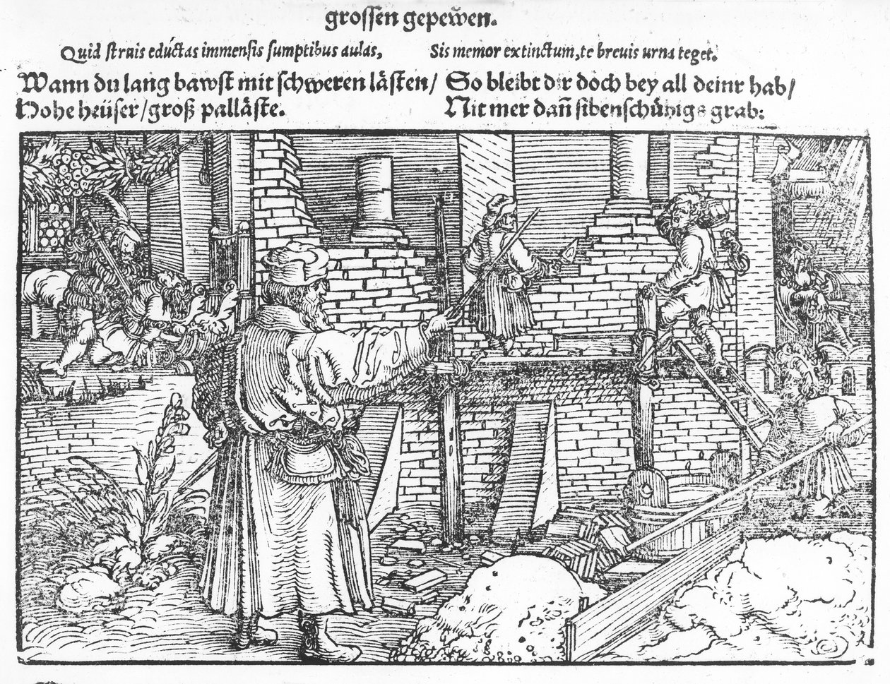Rakennus, n. 1520 (puupiirros) tekijältä German School