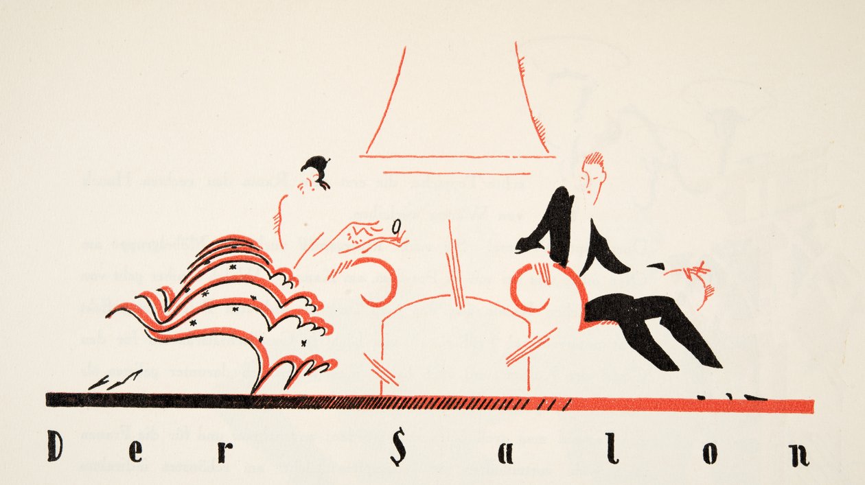 Der Salon, Styl, pub.1922 (stensiiliprintti) tekijältä German School