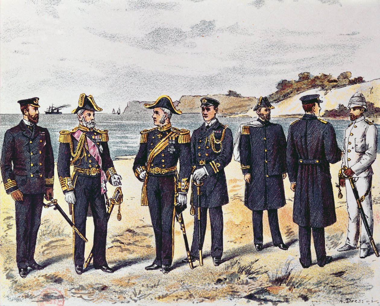 Saksalaiset laivaston univormut, 1800-luvun loppu tekijältä German School