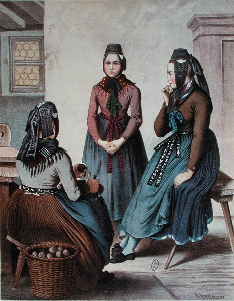 Kuoriperunat, 1800-luvun puoliväli (väri litho) tekijältä German School