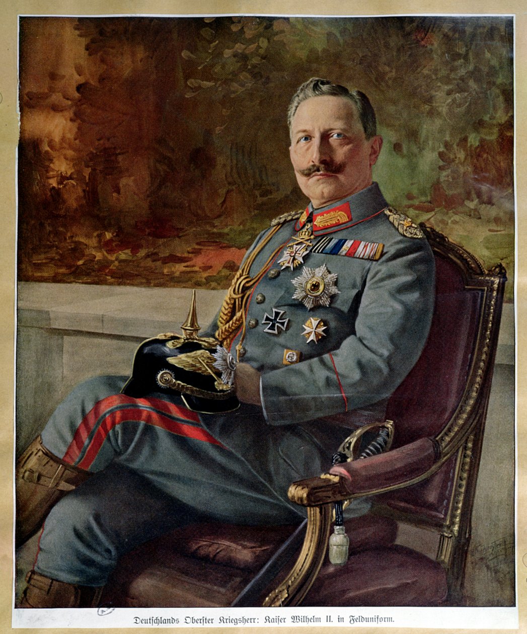 Keisari Wilhelm II:n (1859-1941) muotokuva tekijältä German School