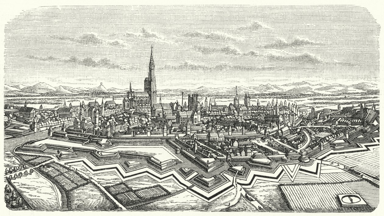 Strasbourg 1600-luvulla (kaiverrus) tekijältä German School