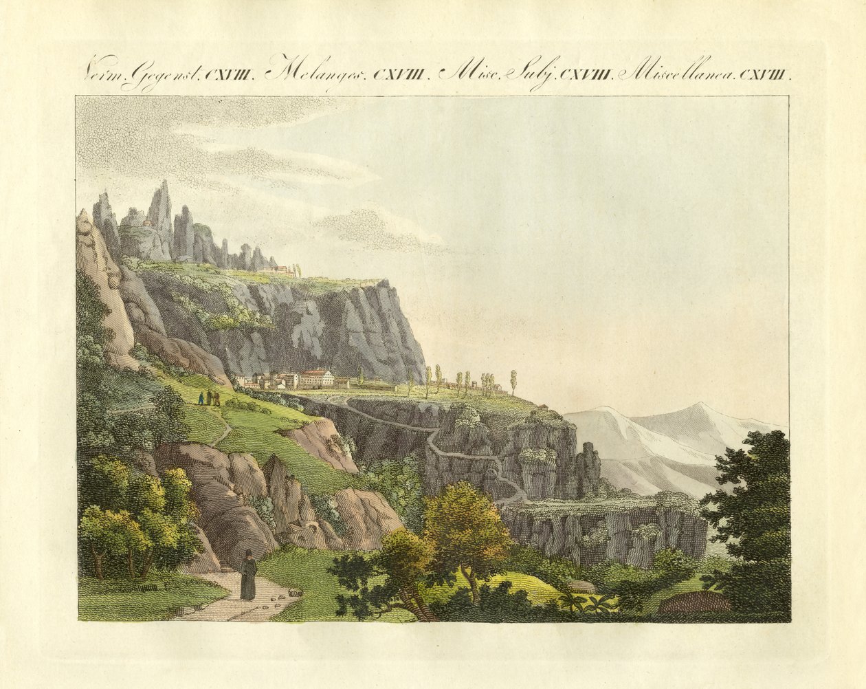 Montserrat Espanjassa (värillinen kaiverrus) tekijältä German School