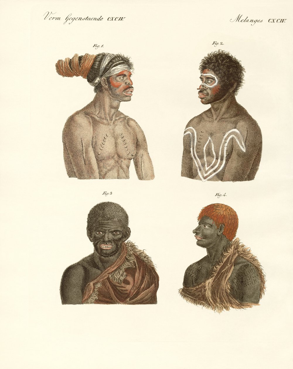 Australian asukkaat (värillinen kaiverrus) tekijältä German School