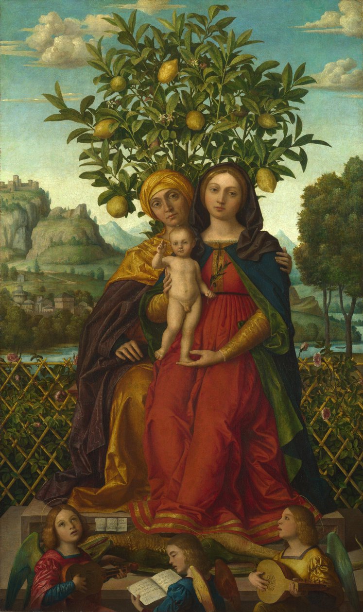Neitsyt ja lapsi sekä Pyhä Anna, 1510-18 tekijältä Gerolamo dai Libri