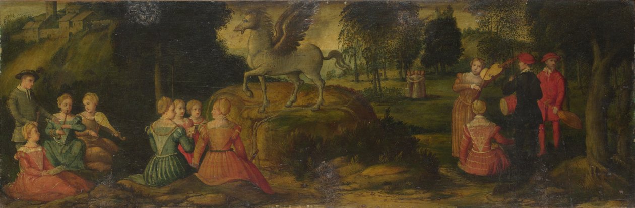 Pegasus ja muusat, noin 1540 tekijältä Gerolamo Romanino
