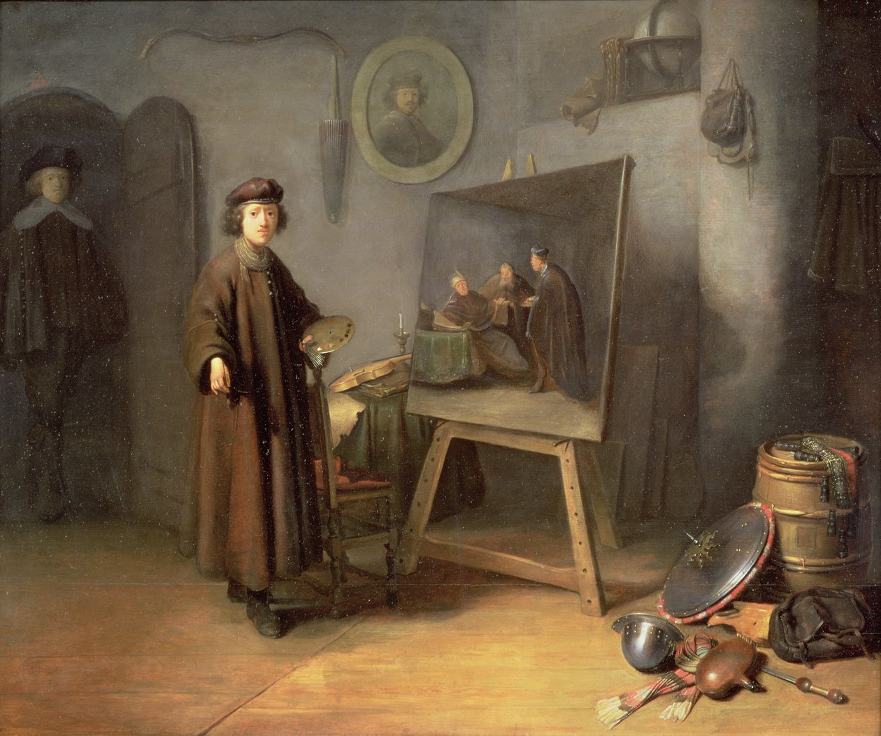 Taidemaalari studiossaan (paneeli) tekijältä Gerrit Dou
