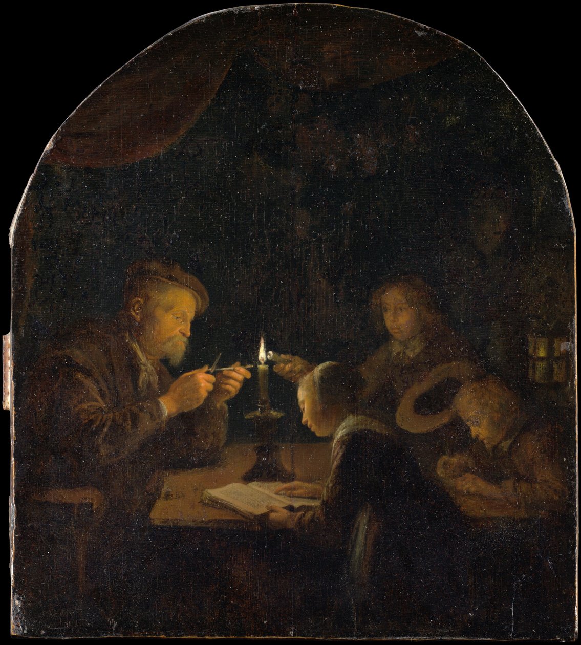 Iltakoulu, n. 1655-57. tekijältä Gerrit Dou