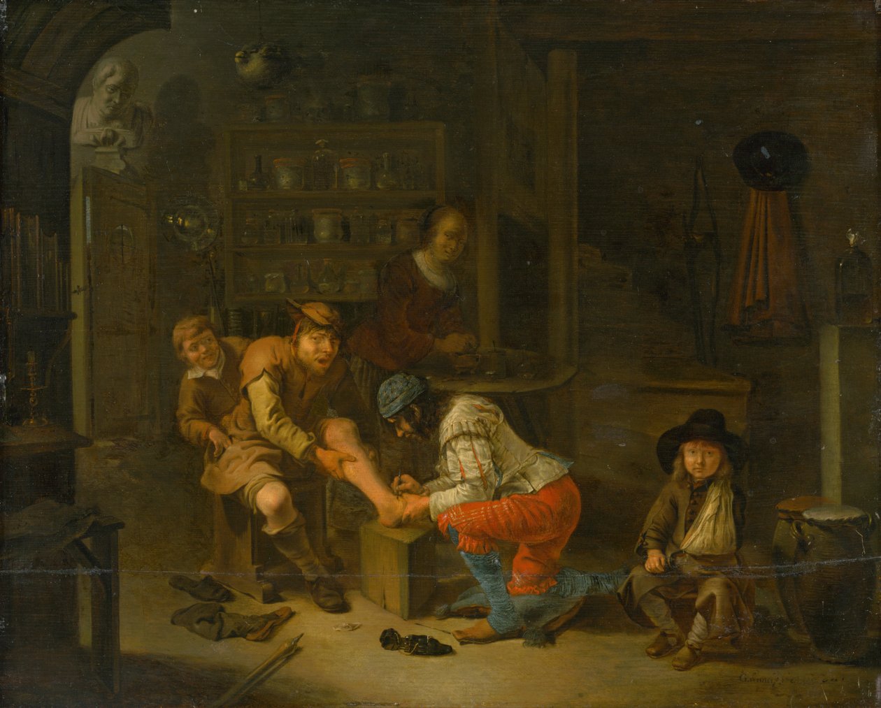 Apteekissa, 1656. tekijältä Gerrit Lundens