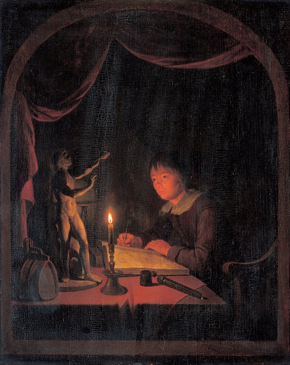 Nuoren taiteilijan luonnostelu tekijältä Gerrit Dou