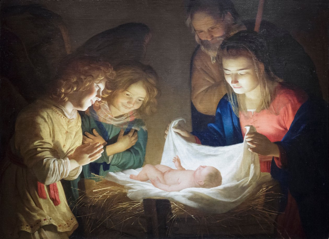 Lapsen palvonta tekijältä Gerrit van Honthorst