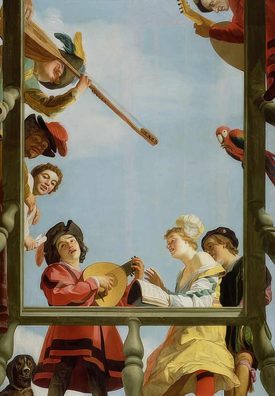 Musiikkiryhmä parvekkeella. 1622 tekijältä Gerrit van Honthorst