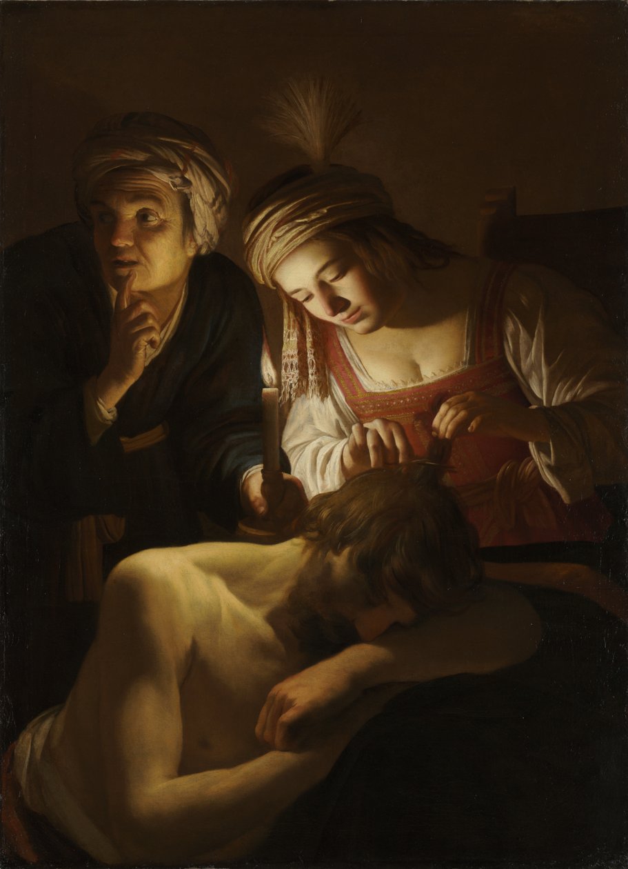 Simson ja Delilah, n. 1616. tekijältä Gerrit van Honthorst