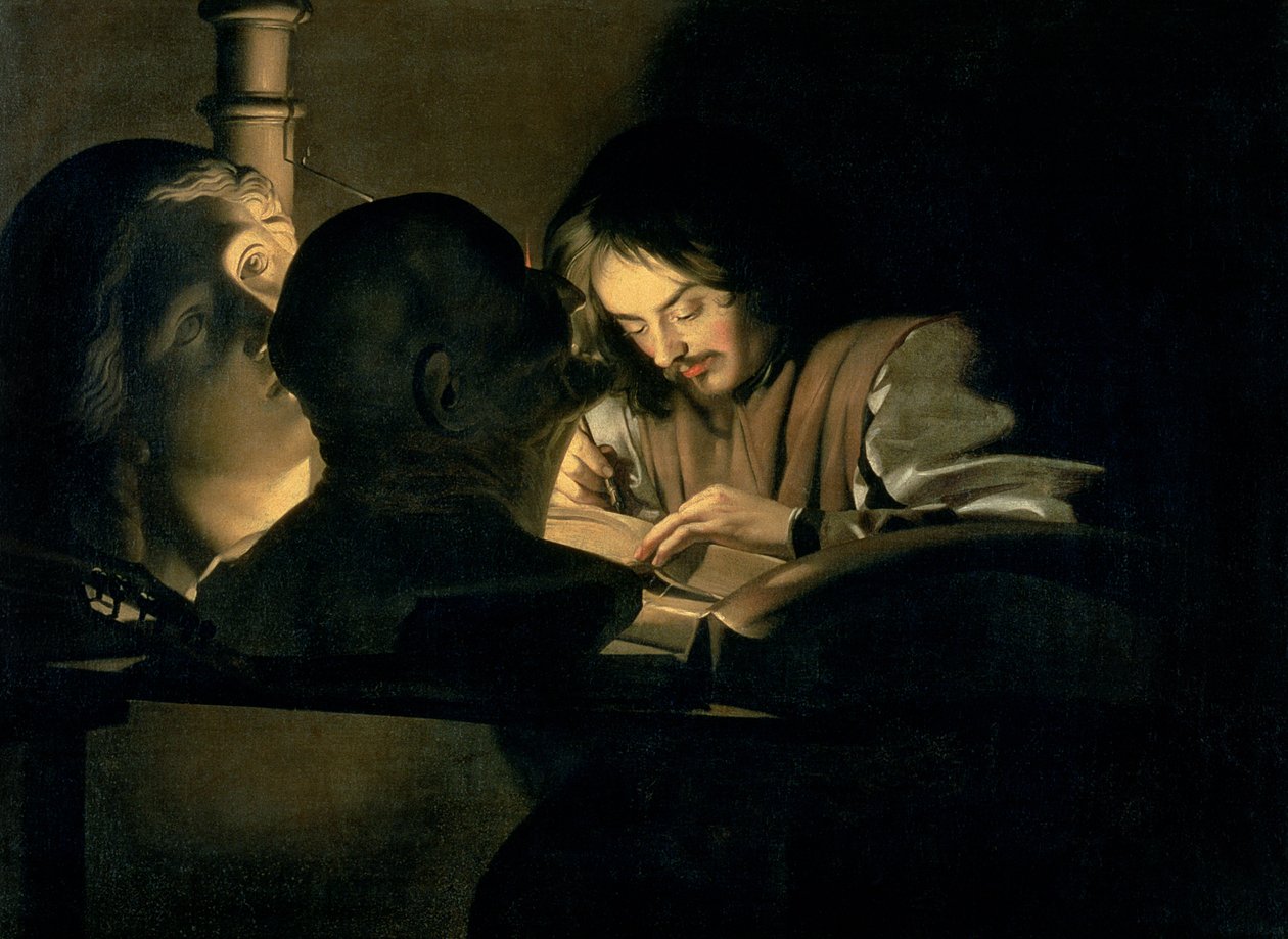 Taiteilija työssään tekijältä Gerrit van Honthorst