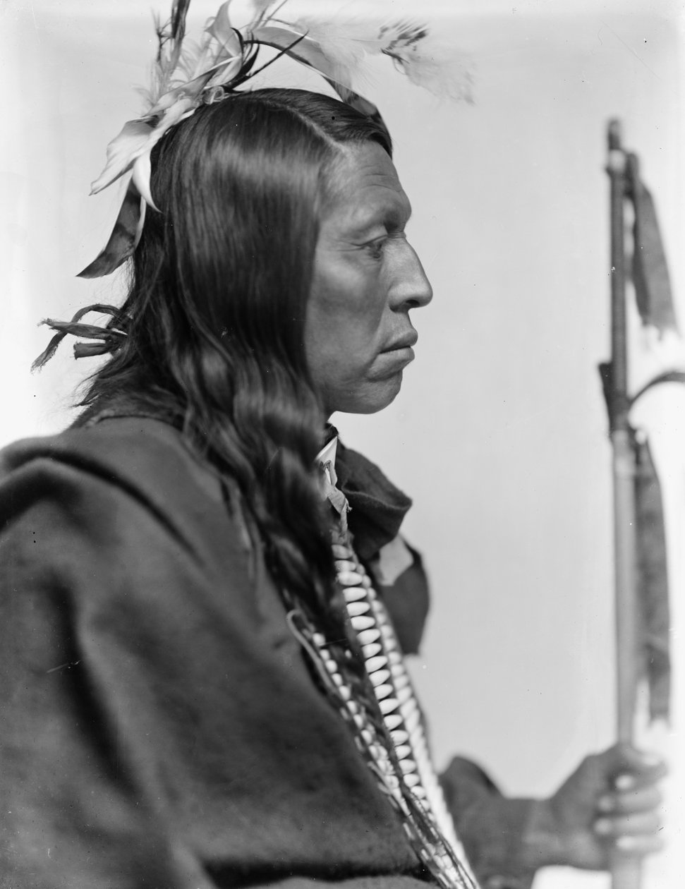 Sioux-päällikkö Flying Hawk, n. 1900 (b/w kuva) tekijältä Gertrude Käsebier