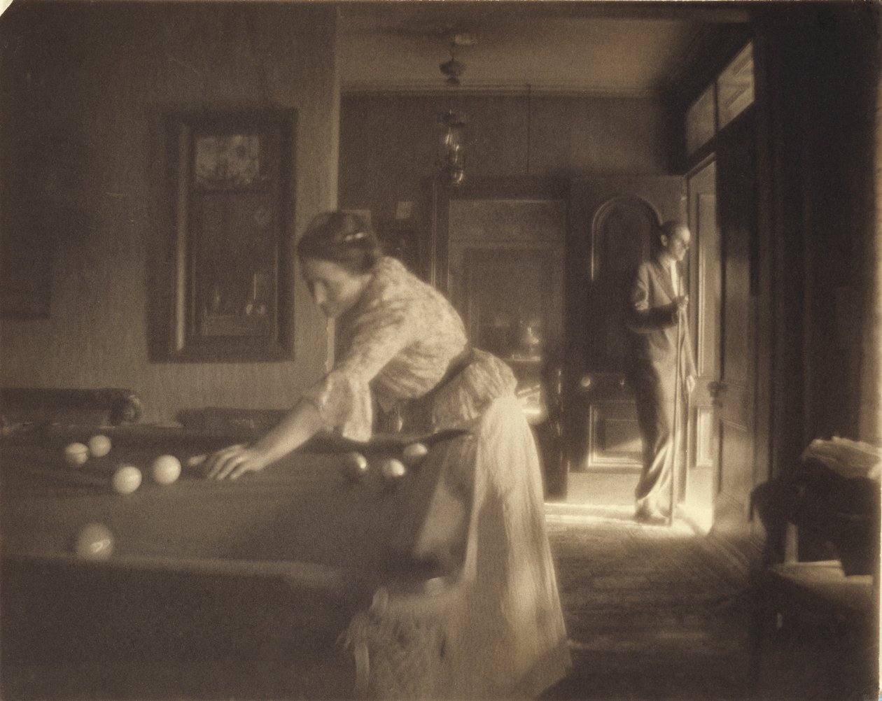 The Billiard Game, n. 1907 (platinaprintti) tekijältä Gertrude Käsebier