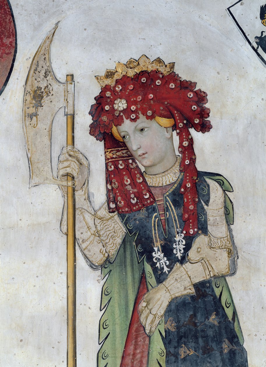 Yhdeksän arvoista ja yhdeksän arvoista naista, yksityiskohta Tamarista, 1418-30 tekijältä Giacomo Jaquerio