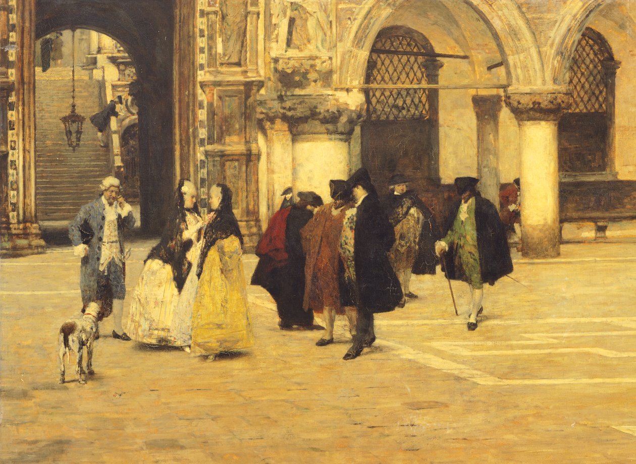Passeando na praça em Venicefinnish tekijältä Giacomo Favretto