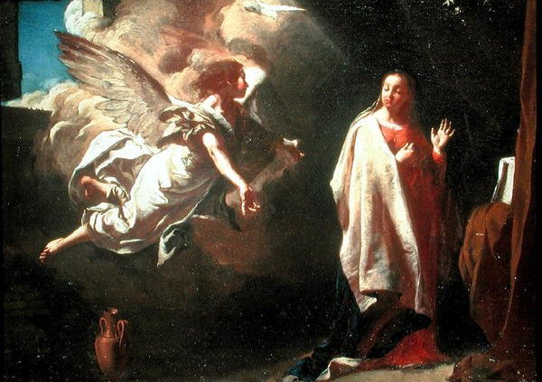 Annunciation (öljy kankaalle) tekijältä Giambattista Piazzetta