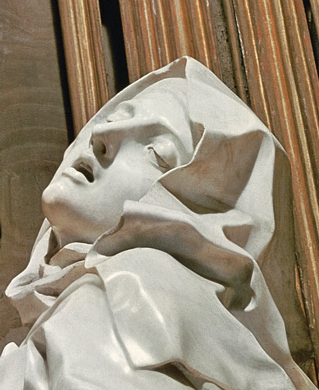 Pyhän Teresan ekstaasi marmorin yksityiskohta vuodelta 968 tekijältä Gian Lorenzo Bernini