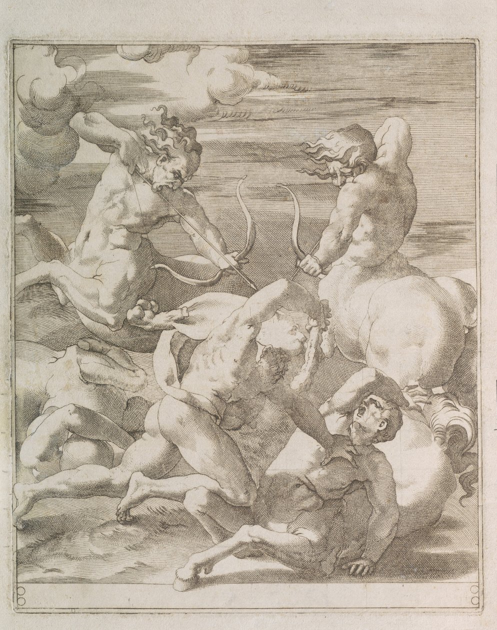 Taistelu Herkuleen ja Kentaurien välillä, 1527 tekijältä Gian Jacopo Caraglio