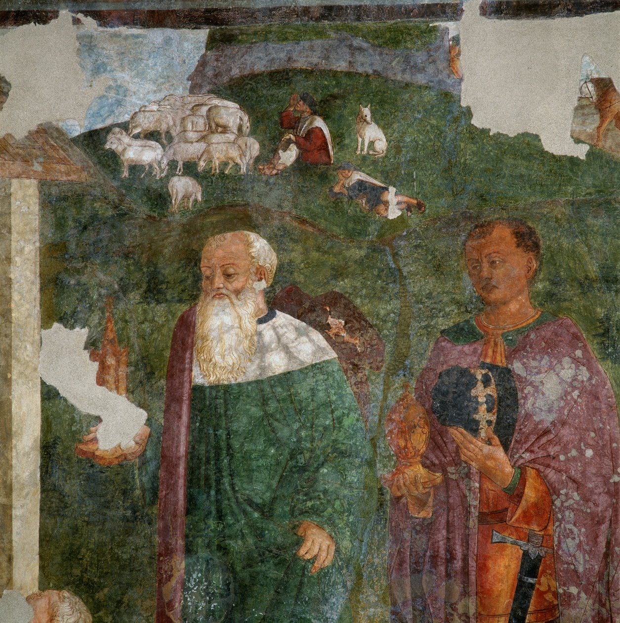 Two Kings, yksityiskohta Adoration of the Magi -teoksesta tekijältä Gianfrancesco da Tolmezzo
