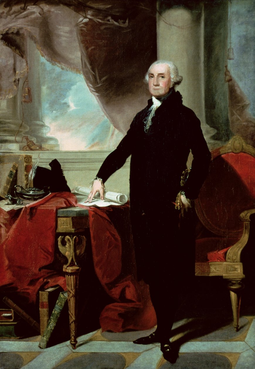 George Washington (1732-1799) (värinen lito) tekijältä Gilbert (after) Stuart